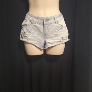 Wallflower Cut Off Distressed Girl's Blue Jeans Shorts -- Final Price